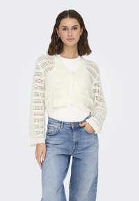 ONLY - ONLLYKKE TIE CARDIGAN - Kardiganas - marshmallow Miniatiūros vaizdas 1