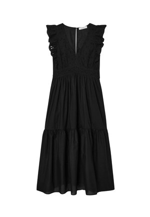 Promod, ROBE LONGUE BRODERIE ANGLAISE - Robe longue - noir