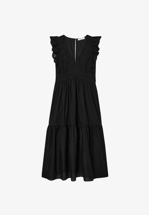 Promod, ROBE LONGUE BRODERIE ANGLAISE - Robe longue - noir