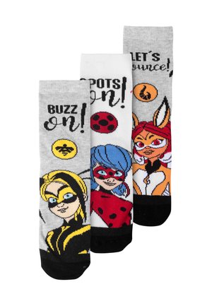 Miraculous 3 PACK LADYBUG - Socks - grau weiß