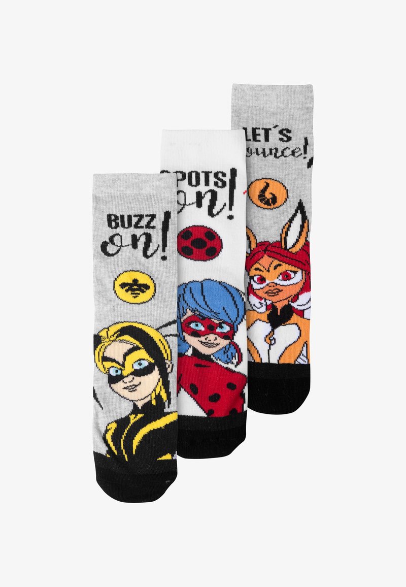Miraculous 3 PACK LADYBUG - Socks - grau weiß