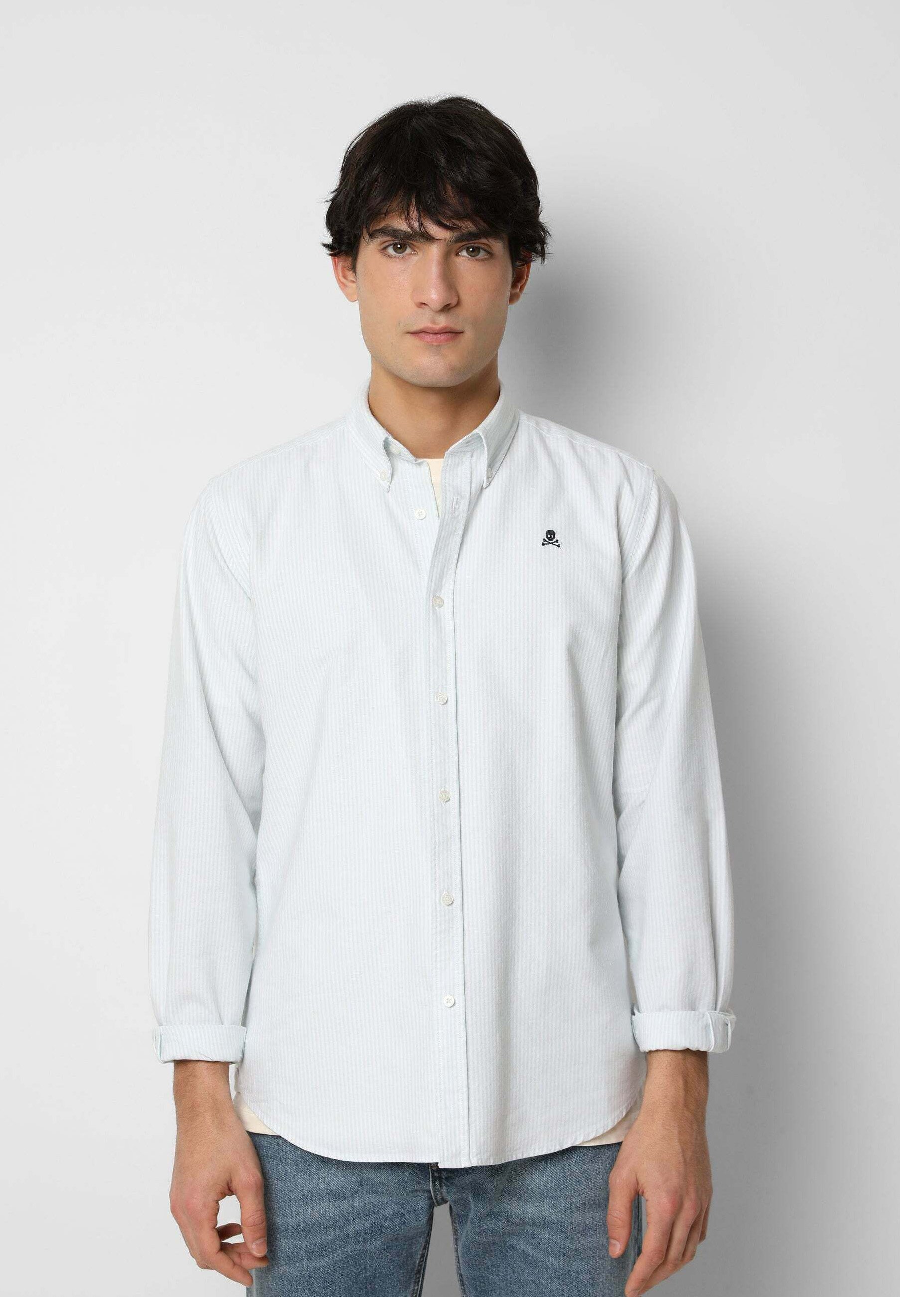 Scalpers NEW OXFORD - Camisa - light green stripes/verde oliva - Zalando.es