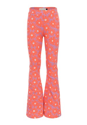 FLARED CORAL FLORAL SPRING - Broek - ornaje bloemprint