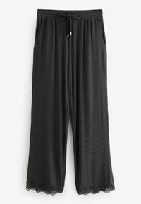 Next SET TALL FIT - RIBBED LACE LONG SLEEVE  - Pyžamová sada - black