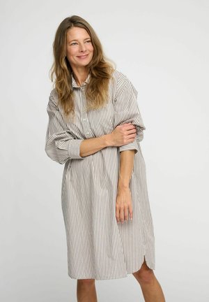 RELIEVE STRIPE - Jurk - dark taupe ecru