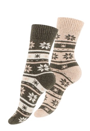 2 PACK UNISEX - Socks - grün beige