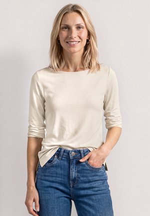 Street One, BASIC SHIRT WITH BOAT NECK - T-shirt à manches longues - pure beige