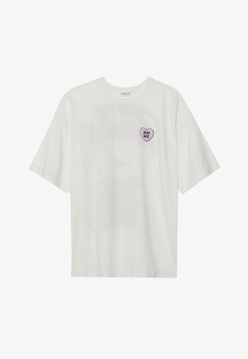 Even&Odd OVERSIZED - T-shirt imprimé - offwhite