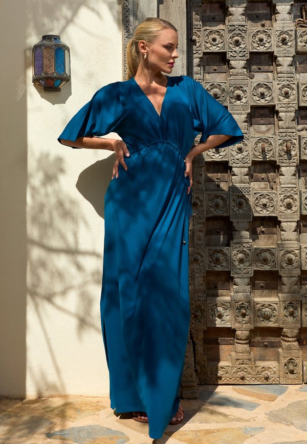 KIMONO LOTUS NATURAL - Maxikleid - teal