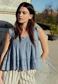 Next SLEEVELESS RAW HEM SCOOP NEC - Blūze - blue