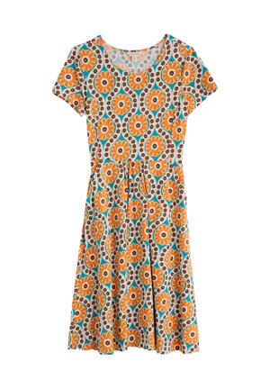 Seasalt Cornwall APRIL  - Jerseykleid - orange daisy stamp azurite