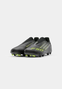 adidas Performance F50 LEAGUE LL FG/MG - Fußballschuhe für festen Untergrund - core black/iron metallic/lucid lemon