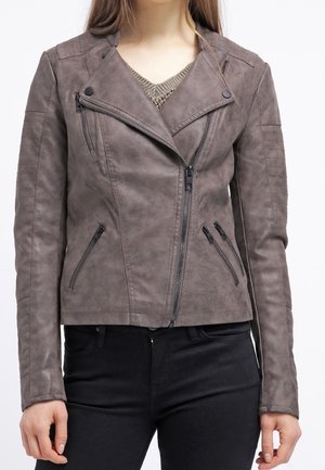 Veste en similicuir - taupe