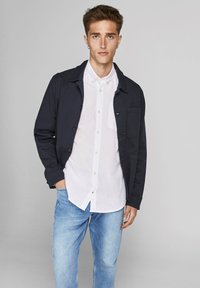 Casa Moda grote maat overhemd lange mouw lichtblauwe print