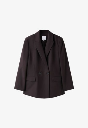 Stradivarius, STRAIGHT BUTTONED BLAZER - Blazer - dark brown