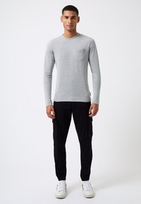 French Connection CHEST POCKET LONG SLEEVE - Long sleeved top - lgt grey mel