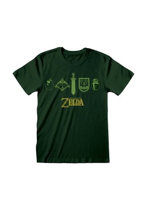 NINTENDO LEGEND OF ZELDA ICONS - T-shirt med print - bottle green