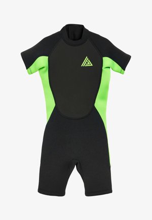Next, Badeanzug - black and green short sleeve