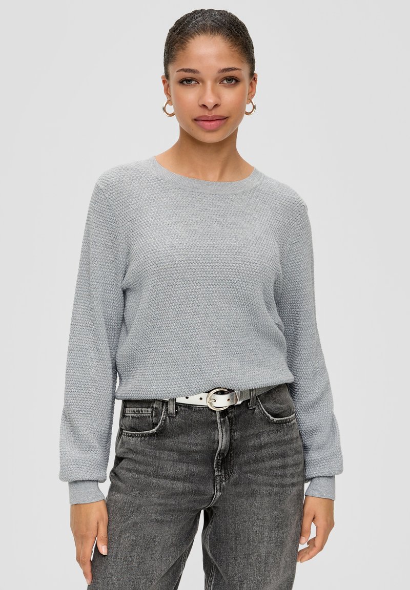 QS MIT GLITZERGARN - Strickpullover - grau meliert