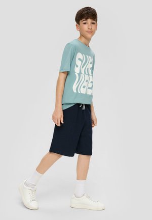 WIDE LEG MIT TUNNELZUG - Pantalon de survêtement - navy