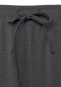 Graue Baumwoll-Sweatpants mit einem Taillenbund, der einen Kordelzug, eine gerippte Textur und ein elastisches Band für eine verstellbare Passform bietet.