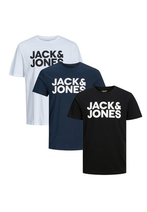 3ER PACK CORP  - T-shirt con stampa - weiß   blau   schwarz