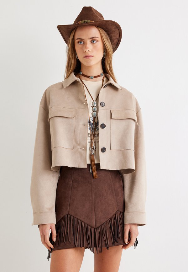 Kunstlederjacke - beige