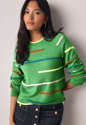 Next SUPER SOFT CREW NECK LONG SLEEVE  - Maglione - green multi stripe