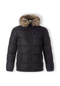 PADDED WITH FAUX FUR TRIM HOOD - Zimska jakna - black