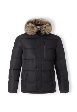 PADDED WITH FAUX FUR TRIM HOOD - Chaqueta de invierno - black
