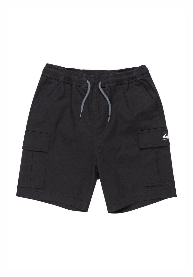 Čierne krátke nohavice s elastickým pásom a šnúrkou. Obsahujú dve bočné vrecká a jedno cargo vrecko. Vyrobené z odolnej látky.