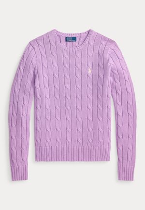 CABLE-KNIT COTTON CREWNECK SWEATER - Maglione - bright aster
