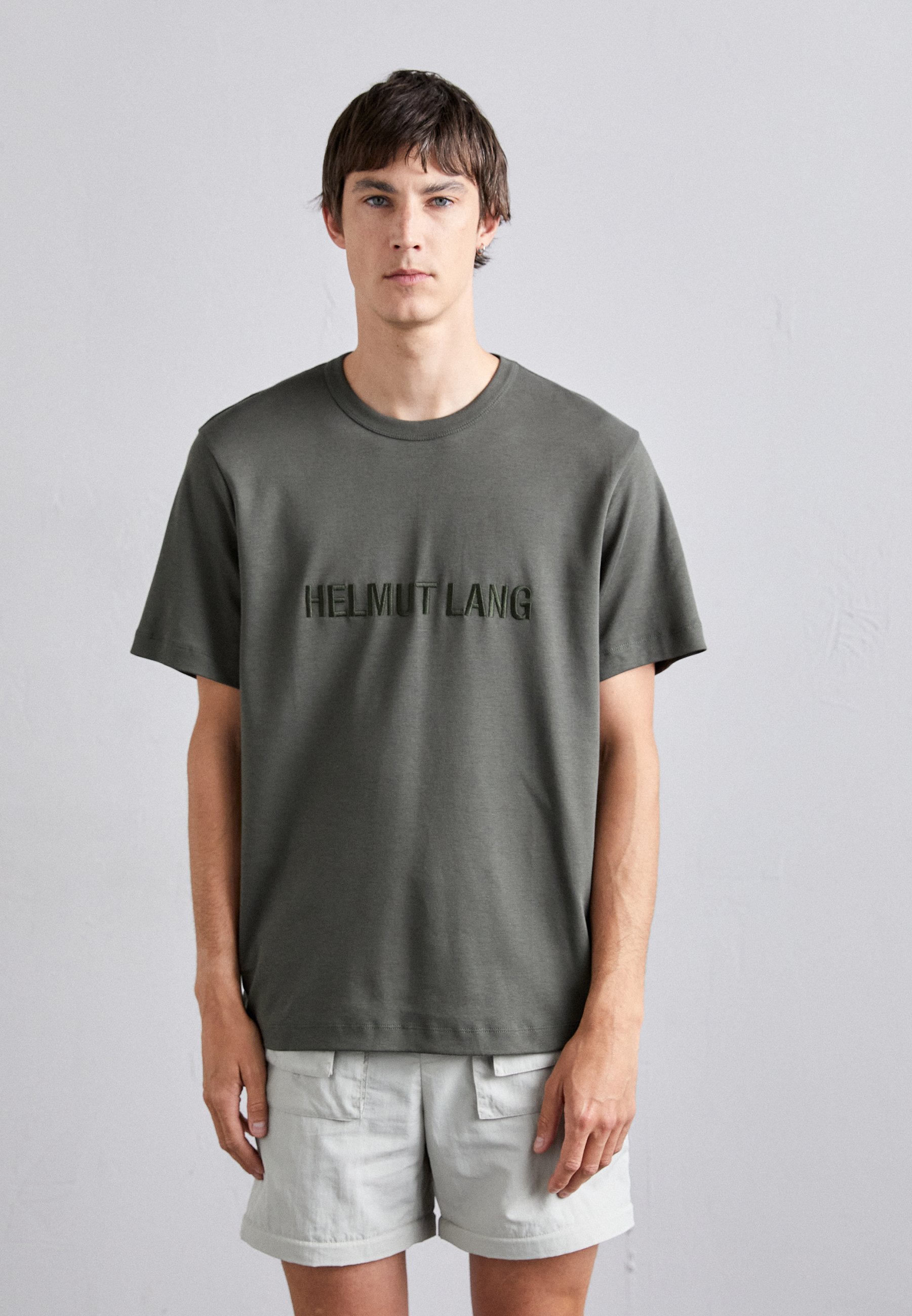 helmut lang design tee 半袖 Helmut Lang LOGO TEE - Print T-shirt - graphite/grey - Zalando