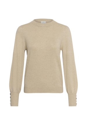 Kaffe, KALIZZA ROUND NECK BUTTONS - Džemper - feather gray melange