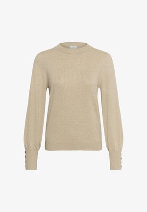 Kaffe, KALIZZA ROUND NECK BUTTONS - Džemper - feather gray melange