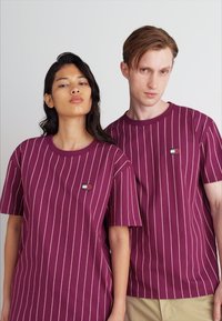 Tommy Jeans VERTICAL STRIPE TEE UNISEX - Print T-shirt - valley grape