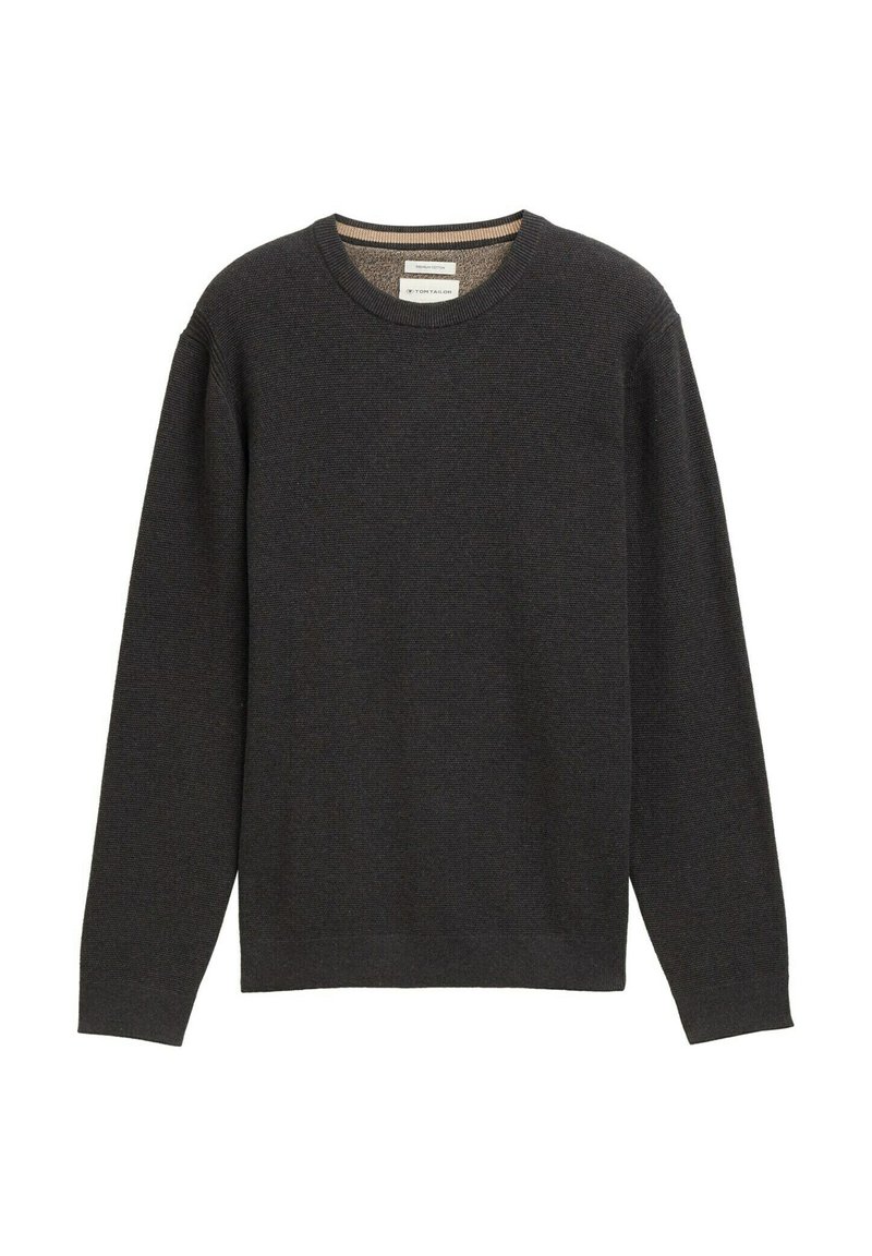 TOM TAILOR Strickpullover black grey melange/schwarz Zalando