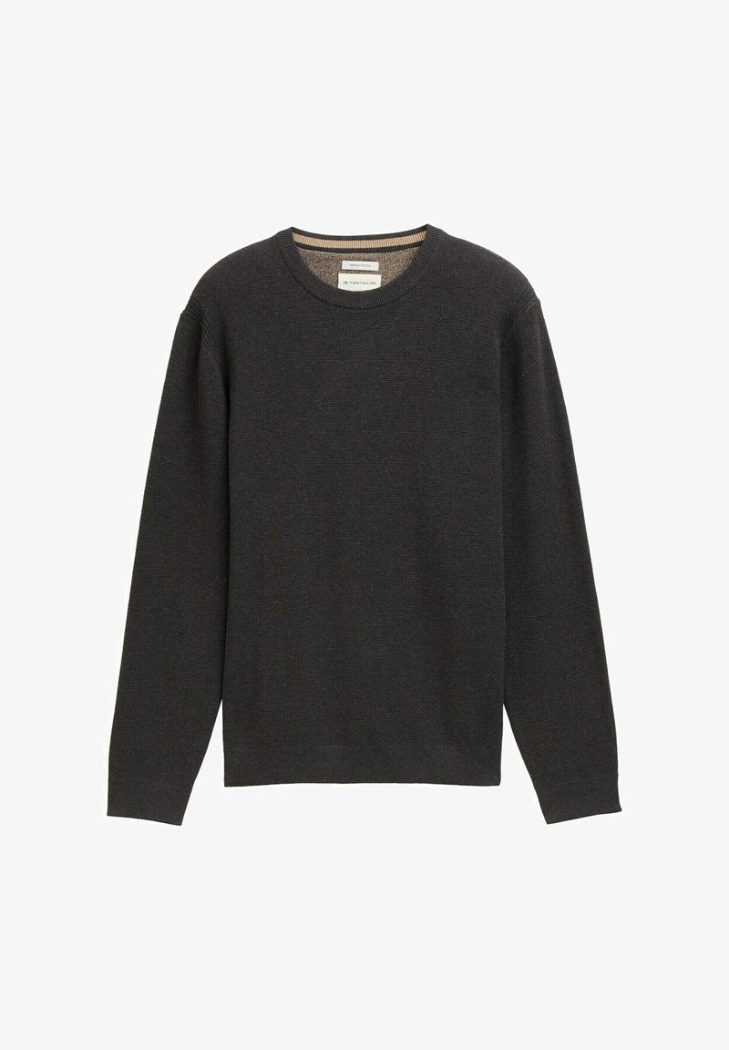 TOM TAILOR Strickpullover black grey melange/schwarz Zalando