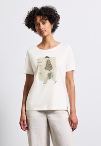 Street One - SOFTES - Print T-shirt - weiß Thumbnail Image 1
