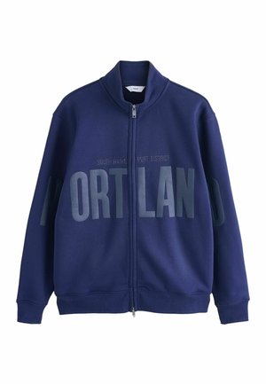 FUNNEL NECK FIT -  THROUGH WITH GRAPHIC PRINT  - Zip-up sweatshirt - blue