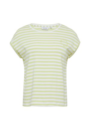 Groen en wit gestreept T-shirt met korte mouwen in een relaxte pasvorm, gemaakt van zachte stof. Kenmerkt zich door een ronde halslijn en een subtiele logo-detail.