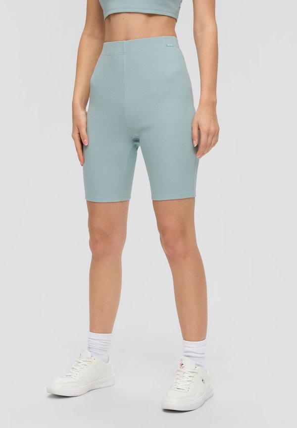 SUPER SKINNY MIT STRUKTUR - Shorts - helles türkis