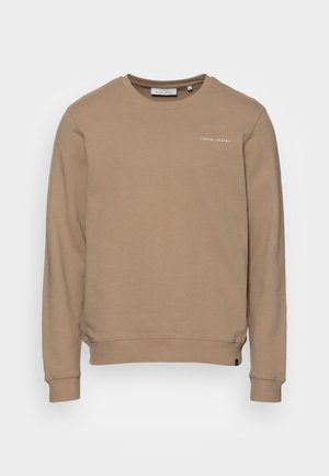 Beige sweatshirt gemaakt van een zachte katoenmix, met een ronde halslijn en ribgebreide boorden. "CASUAL" logo in het wit aan de voorkant links.
