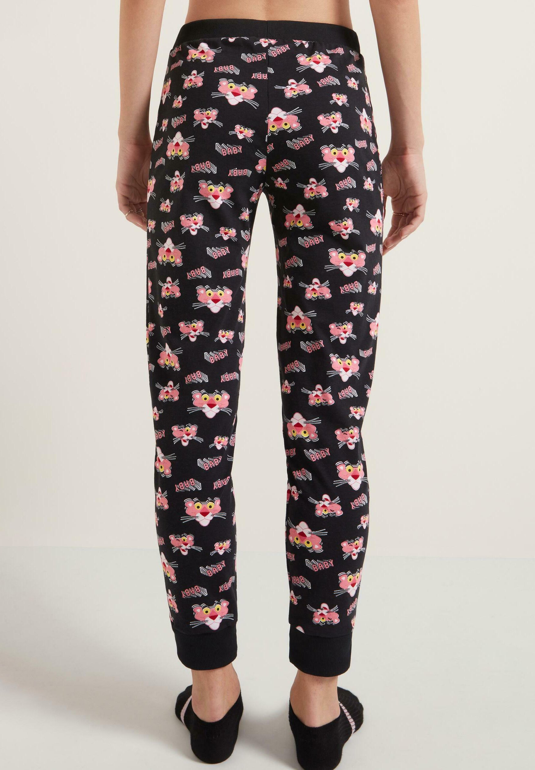 Tezenis Pantaloni del pigiama - nero st.pink panther allover/nero - Zalando