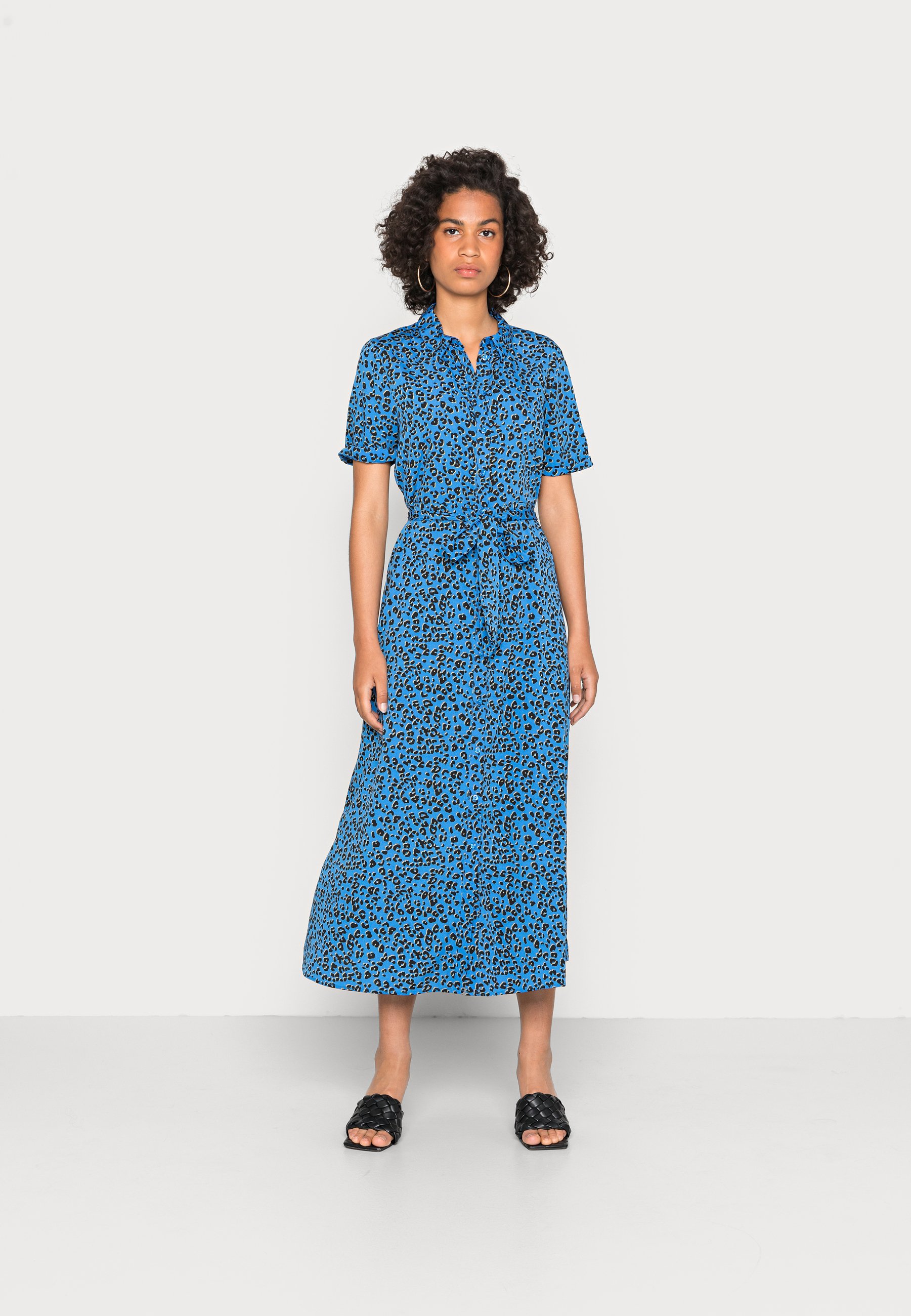 JDY MIDI SHIRT DRESS - Blusenkleid - blue iolite/silver mink/black/blau -  Zalando.de