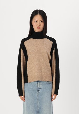 YAS YASTRISTO  - Pulover - desert taupe/black