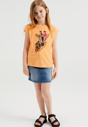 MET PAILLETTEN APPLICATIE - Print T-shirt - orange