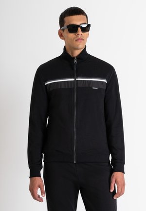 REGULAR FIT - Sweater met rits - black