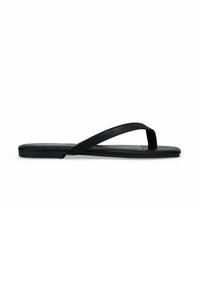 DE DEDO EFECTO COCODRILO - Sandales tongs - black