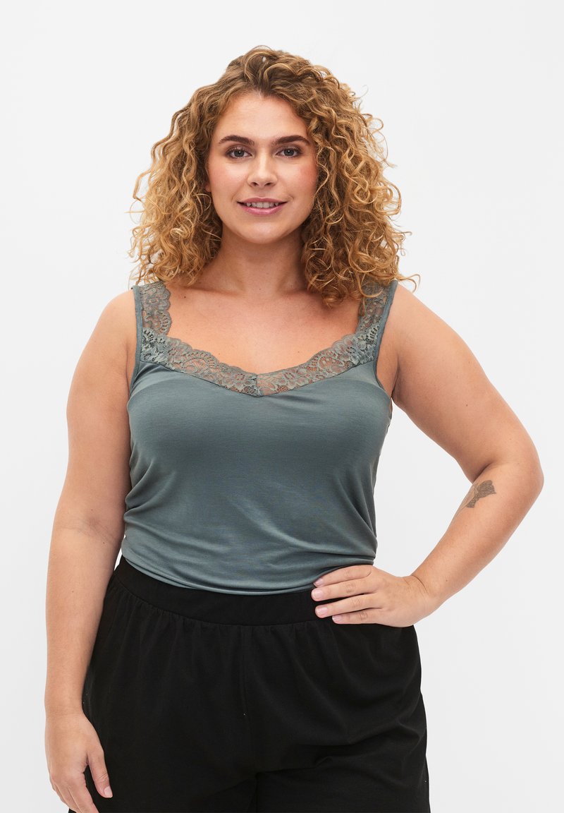 Zizzi WITH EDGE - Top - balsam green